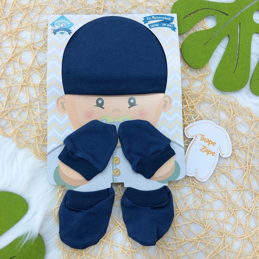 Kit Touca/Luva/Sapatinho - AZUL MARINHO